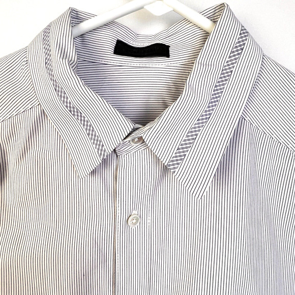 Richard Chai Button Down Shirt Women's XL White Gray Stripe Career Basic Work - Picture 1 of 11